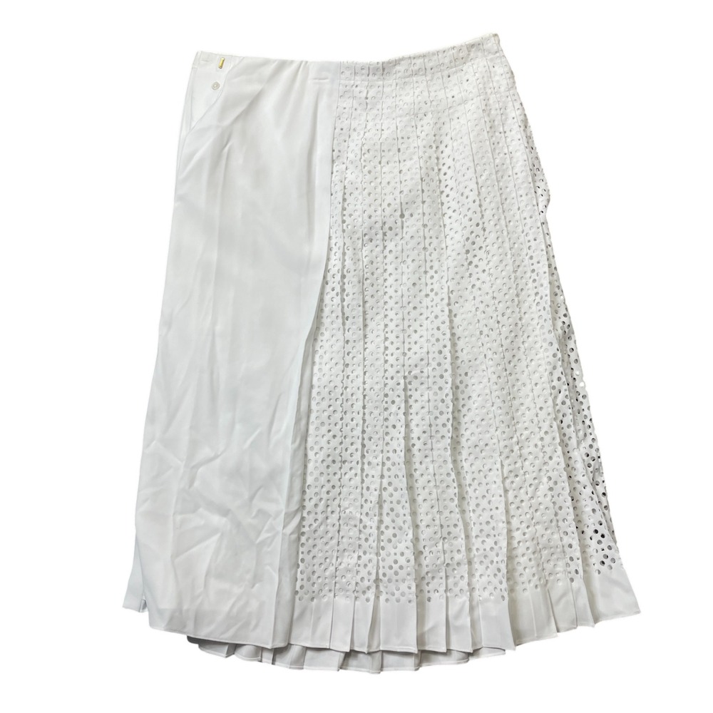 Tory‎ Burch 10 New w/Tags White 100% Polyester Carine Skirt Lined Pleated - Picture 6 of 8